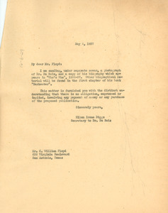 Letter from Ellen Irene Diggs to C. William Floyd