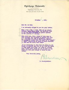 Letter from P. Porohovshikov to W. E. B. Du Bois