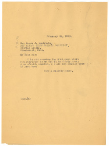 Letter from W. E. B. Du Bois to Jacob J. Wenistein