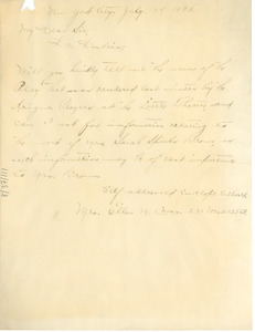 Letter from Ellen M. Cross to W. E. B. Du Bois