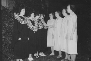 Junior-Senior commencement ceremony with garlands