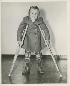 ICD patient Ellen Claire Roddy, a young girl who uses crutches and leg braces