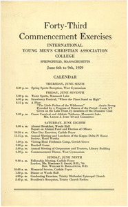 Springfield College Commencement program (1929)