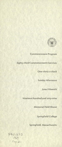 Springfield College Commencement Program (1969)
