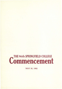 Springfield College Commencement Program (1982)