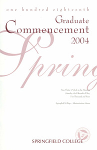 Springfield College Graduate Commencement Program (2004)