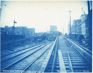 Subway incline, North Station, looking up easterly track