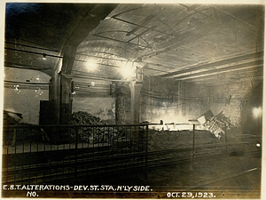 East Boston tunnel alterations - Devonshire Street Station north side