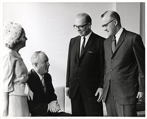 Mary Collins and Mayor John F. Collins with two unidentified men