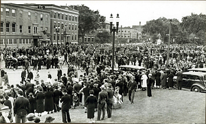 Conressman Connery's funeral: crowd in City Hall Square, June 21, 1937