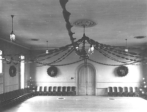 Swampscott town hall auditorium, rear view