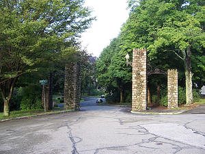 Wakefield Park stone entrance gate, Wakefield, Mass.