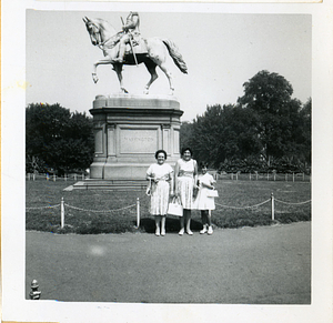 Alzira, Maria, and Helena Santos in Boston Public Garden