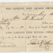 West Cambridge Horse Railroad Company Shares