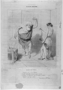 SOCRATE CHEZ ASPASIE. Aimant le vin et les fillettes, Socrate après diner laissait sagesse en plan, Et comme un Débardeur chez d'aimables Lorettes, Il pinçait son léger cancan. Poésies badines de Mr. Vatout.