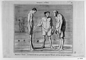 - Monsieur le Baron...., j'ai l'honneur de vous présenter monsieur Mérouel, un de nos plus gros banquiers!.... --- - Monsieur le Baron...., j'ai l'honneur de vous présenter monsieur Cascaret, un de nos plus gros actionnaires!....