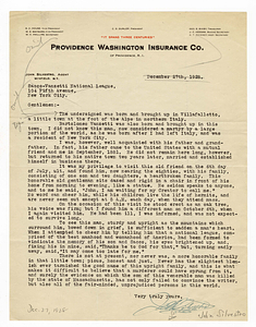 Letter from John Silvestro to Sacco-Vanzetti National League, December 27, 1928