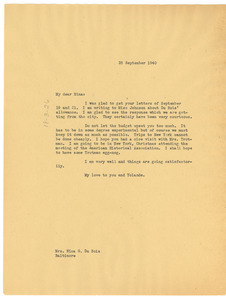 Letter from W. E. B. Du Bois to Nina Du Bois