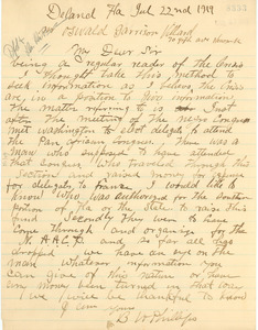 Letter from B. W. Phillips to Oswald Garrision Villard