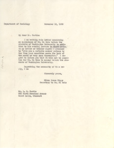 Letter from Ellen Irene Diggs to L. S. Curtis