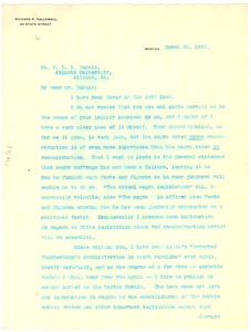 Letter from R. P. Hallowell to W. E. B. Du Bois