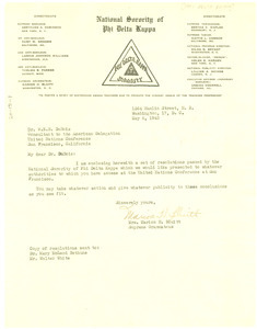 Letter from Phi Delta Kappa to W. E. B. Du Bois