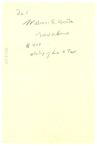 William S. Kurts note