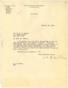 Letter from Herbert A. Miller to W. E. B. Du Bois