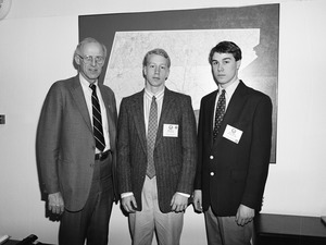 Congressman John W. Olver (left) with Rob Jensen and Chris O'Brien of the National Youth Leadership Forum
