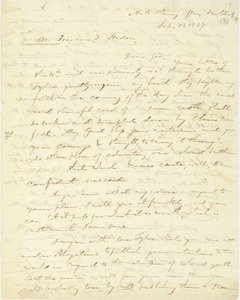 Letter from E. Wright Jr. to Erasmus Darwin Hudson