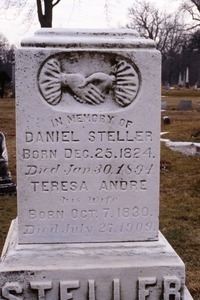 Albany Rural Cemetery (Menands, N.Y.) gravestone: Steller, Daniel and Teresa