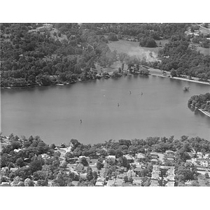 Jamaica Plain, Jamaica Pond and the area, sailboats, Boston, MA