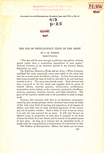 The use of intelligence tests in the army