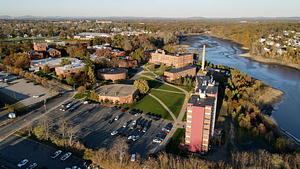Aerial photograph of the 2020 draining of Lake Massasoit