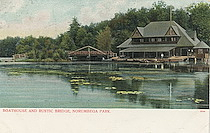 Boathouse and Rustic Bridge, Norumbega Park