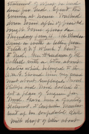 Thomas Lincoln Casey Notebook, November 1893-February 1894, 46, statement of what he had
