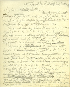 Letter from Benjamin Smith Lyman to James Davie Butler
