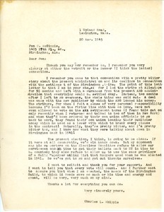 Letter from Charles L. Whipple to Fon C. McGinnis