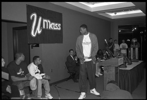 Marcus Camby, before a press conference