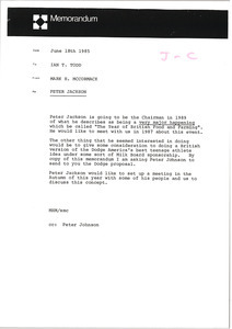 Memorandum from Mark H. McCormack to Ian T. Todd