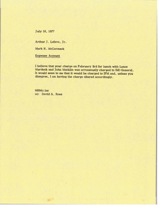 Memorandum from Mark H. McCormack to Arthur J. Lafave