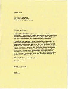 Letter from Mark H. McCormack to Marcel Reboussin