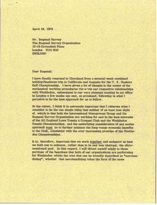 Letter from Mark H. McCormack to Bagenal Harvey