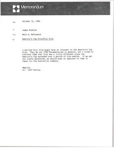 Memorandum from Mark H. McCormack to James Erskine