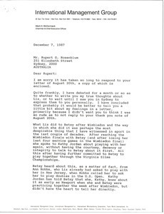 Letter from Mark H. McCormack to Rupert G. Rosenblum