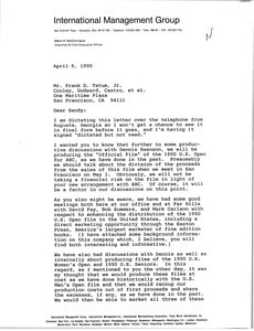 Letter from Mark H. McCormack to Frank D. Tatum Jr.