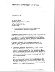 Letter from Mark H. McCormack to Christie Hefner