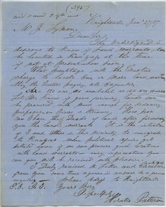 Letter from Horatio Patterson to Joseph Lyman