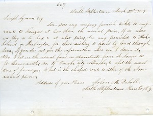 Letter from Lelan M. Daboll to Joseph Lyman