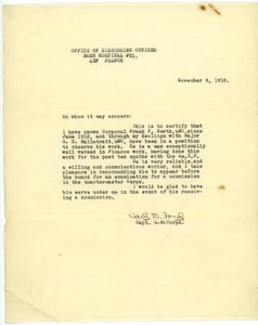 Letter from Carl D. Ford to Unknown